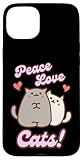 Photo Gallery pace amore gattos carino retrò vintage divertente custodia per iphone 15 plus Photo Gallery pace amore gattos carino retrò vintage divertente custodia per iphone 15 plus