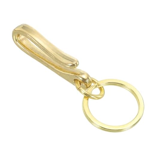 PATIKIL Llavero en Forma de Gancho en U, Latón Macizo de 2" de Largo, Gancho en U para Llaves Clip para Cinturón Gancho de Pesca para Llavero de Cadena de Billetera de Bolsillo