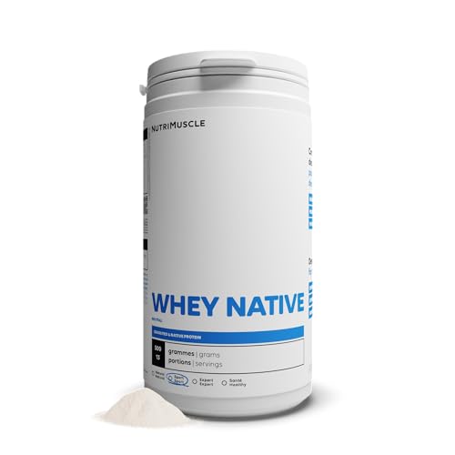 Whey Native 100% Pure | Protéine en Poudre • Faible en Lactose • 80% de Protéines • Prise de Muscle • Musculation & Fitness | Nutrimuscle | Nature - 500g