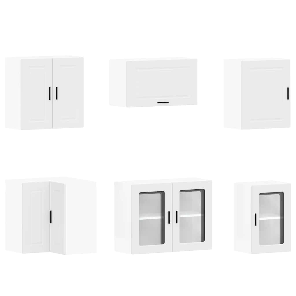 Mobile da cucina Porto bianco, 11 pezzi, set di mobili da cucina modulari in legno, mobili da cucina modulari con pensili e pensili per molto spazio in cucina e sala da pranzo