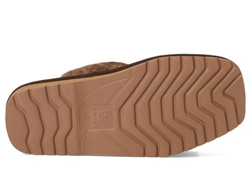 Image of ARIAT Women's Jackie Square Toe Warm Soft Genuine Suede Leather Indoor Outdoor Slippers with Plush Collar
