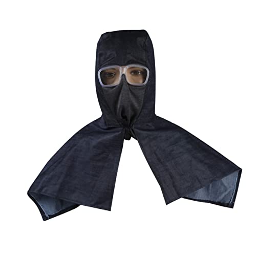 FOYTOKI Protective Shawl Hat Full Coverage Denim Work Headdress for Outdoor Sports and Gardening Black