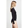 Yummie-Womens-Madelyn-Seamless-Bodysuit Yummie Women's Madelyn Mock Neck Long Sleeve Shaping Bodysuit Outlast® Seamless, Black, Small/Medium