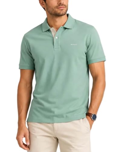 Polo Gant Reg Contrast piqué de coton premium Surplus Mint taille M