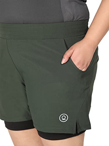 Image of CHKOKKO Gym Shorts for Women Workout Sports Running Quick Dry Fit Double Layer Inner Compression with Pockets Breathable Lightweight Wear
