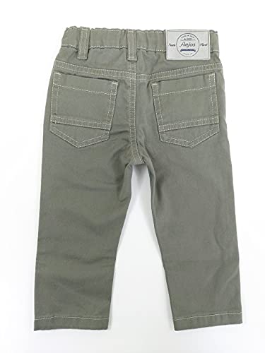 Camisa Tipo Bata Creme e Calça Sarja Verde - Menino - Anjos Baby