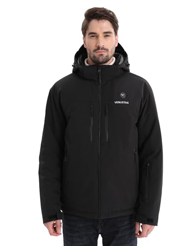 Venustas 12V Lightweight Men's Heated Jacket with Battery, Versatile Soft Shell Heated Coat with Detachable Hood4