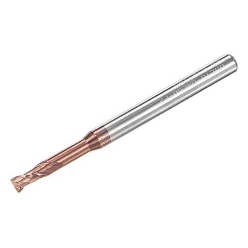 Image of uxcell Square Nose End Mill, 3mm Solid Carbide AlTiSin Coated Long Reach CNC Router Bits 2 Flutes Milling Cutter with Extended Neck, 16mm Cutting Length 4mm Shank