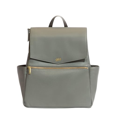 Image of Freshly Picked Classic Diaper Bag II Backpack – Premium Vegan Leather, Large Capacity Baby Bag with Changing Pad, Stylish & Functional for Moms & Dads, Stone