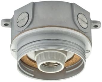 FSE 373-KR-25-129 Straight Base for Refrigeration Light Fixture, Die Cast Aluminum Surface Mount Replacement Base, Accepts Up to 100W Bulb, for Commercial Cooler Lighting, 1 Pack