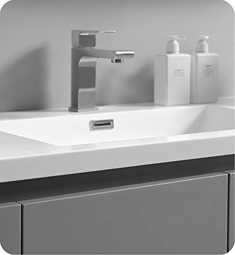 Fresca Lazzaro 60" Gray Free Standing Single Sink Modern Bathroom Cabinet #TOP7