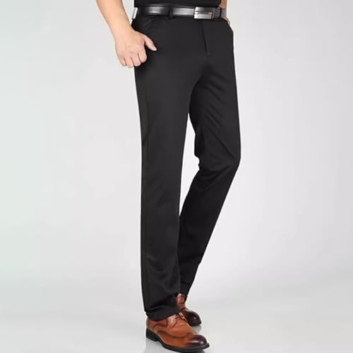 Maiyifu-GJ Men's Ice Silk Stretchy Dress Pants Summer Lightweight Slim Fit Suit Pants Business Straight Leg Casual Work Pant​4