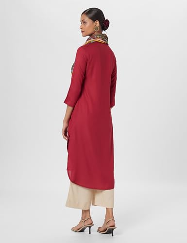Image of BIBA Women Rayon Straight Solid Suit Set