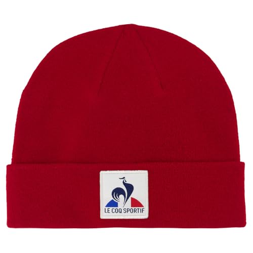 Froid hivernal fini avec le bonnet maille côtelée rouge