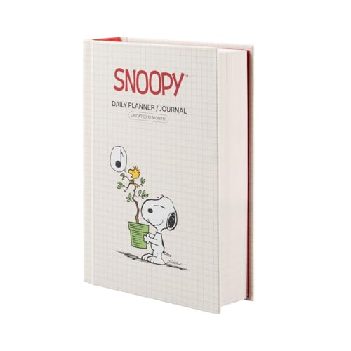 Grupo Erik Agenda Snoopy Peanuts A6 - Agenda Giornaliera Senza Data 12 Mesi con Stickers, Segnalibro, Tasca Interna e Illustrazioni | Daily Planner per Università e Lavoro (11,5 x 16,5 x 3,5 cm)