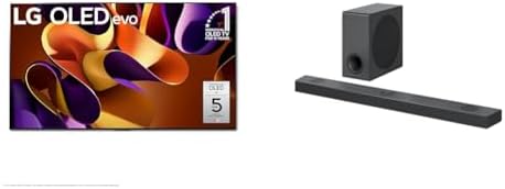 LG 77-Inch Class OLED evo G4 Series Smart TV 4K Processor Flat Screen with Alexa Built-in (OLED77G4WUA, 2024) Soundbar and Wireless Subwoofer S90QY – 5.1.3 Channel, Black