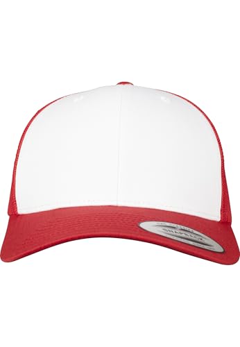 Flexfit Mixte Retro Trucker Colored Front, Casquette, Rouge/Blanc, Taille Unique