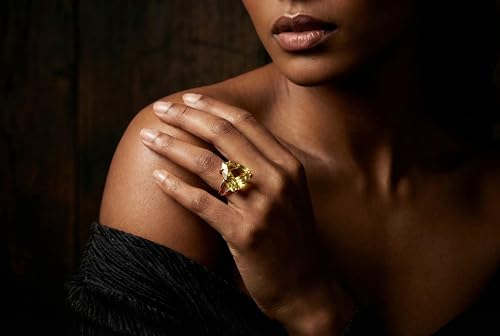 Bague Trillion en Quartz Citron et Or Rose Anémone - 2