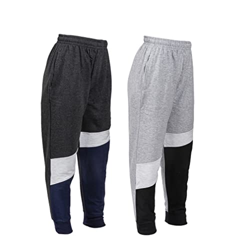 chopper club Lot de 2 pantalons de survêtement en coton pour garçon Couleurs contrastées, Gris anthracite, 13-14 ans Cover