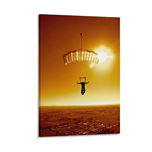 Sport Poster Skydiving Sunset Classic Poster Room Decor Canvas Art Poster And Wall Art Picture Print Modern Family Bedroom Decor Posters 24X36Inch(60X90Cm) #TOP12