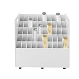 50-Slot Blueprint Mobile Organizer, 30in L Roll File Holder, 5 Layers Architectural Plan Storage Cart with Polishing Pad, Load Capacity 66lbs for Construction Plans, Maps, Posters. (White)