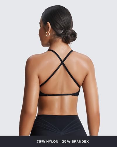 Image of Aoxjox Women's Workout Sports Bras Fitness Metamorph Sienna Twist Bra Yoga Crop Tank