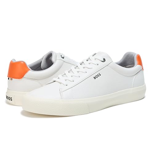 Image of BOSS Men's Aiden Logo Block Leather Low Top Sneakers