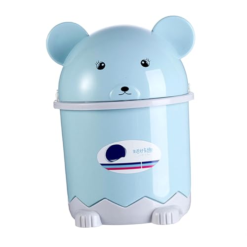 Papelera pequeña de escritorio rectangular azul