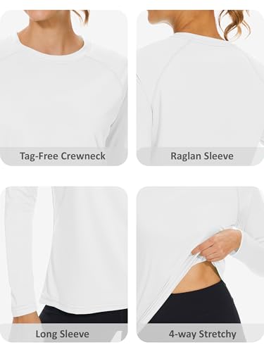 KINGFEN Women's UPF 50+ Sun Protection Quick Dry Shirts Hiking Long Sleeve Tops4