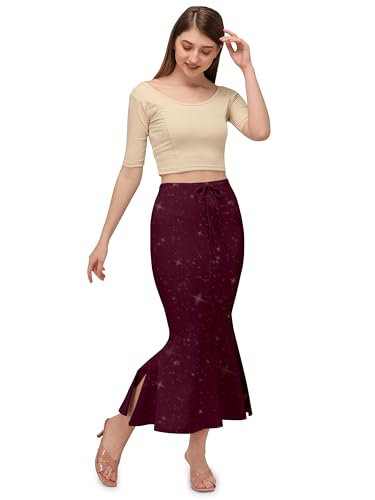 Image of Mehrang Stretchable Shimmer Saree Shapewear Petticoat for Women, Skirts for Women,Shape Wear Dress for Saree