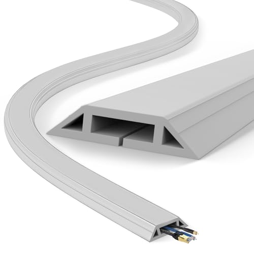 Image of Eapele Floor Cord Cover 10ft Cord Covers for Wires on Floor, Heavy Duty Extension Cord Cover, Rubber Floor Cable Cover, Prevent Trip Hazard for Sidewalk Home Office Outdoor or Indoor Settings