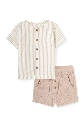 C&A Set Baby Jungen Baumwolle Regular Fit Streifen|Unifarben beige 56