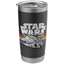 Star Wars Millennium Falcon 77 Retro Lines Logo Stainless Steel Insulated Tumbler