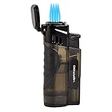 Vertigo Stinger Quad Torch Lighter w/Cigar Punch (Charcoal)