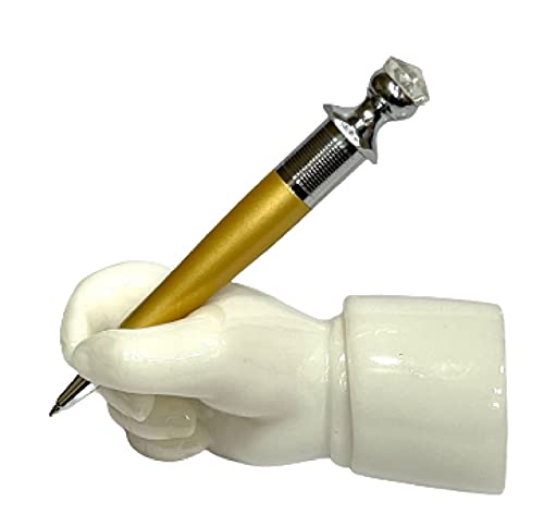 Image of AUGEN Pen Stand Decorative Hand Pen Holder with Pen Design Stationery Holder | Gift Item | Table Top Decor (HandPenGold)