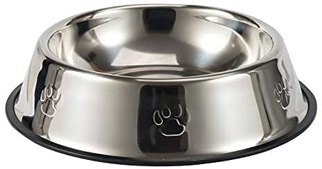 Stainless Steel Food Bowl and Water Bowl for Dog and Cat, High Quality Pet Feeding and Watering Container With Non Skid Rubber Base (Large (26cm))
