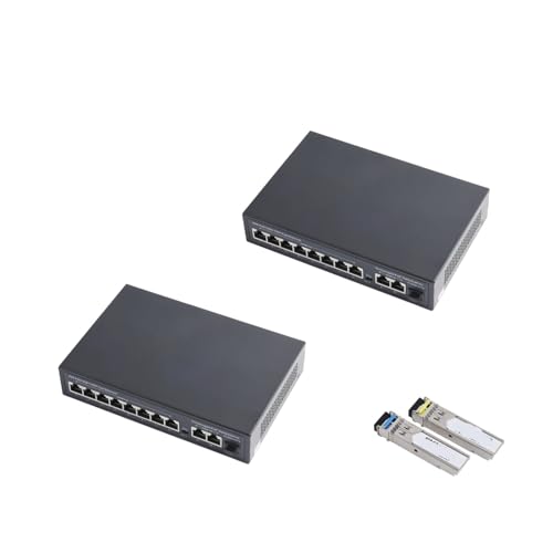 Commutateur POE 8 ports avec 2 liaisons montantes et module SFP LC 3km pour réseau d'entreprise