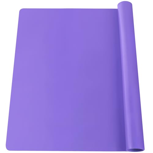 Extra Large Silicone Mats For Kitchen Counter, 27.6'' x 19.7'' Nonskid Silicone Placemats for Kids, Nonstick Purple Silicone Mat for Baking Crafts, Silicone Dab Mat Heat Resistant Mat, 1Pack
