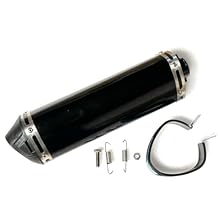 Universal 1" Exhaust Muffler Pipe Black Triangle Style Slip On with Silencer For 47cc 49cc 125cc 150cc Motorcycle Scooter ATV
