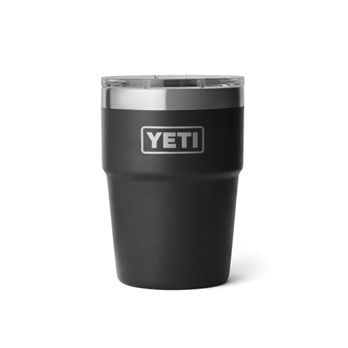 YETI Rambler 16 oz Stackable Tumbler, Vacuum Insulated, Stainless Steel with MagSlider Lid, Black