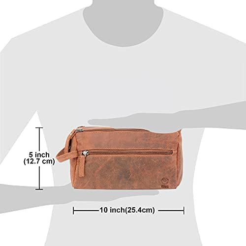 Leather Wash Bag for Men - Handcrafted Toiletry Bag for All Your Travel ToiletriesMediumBrown