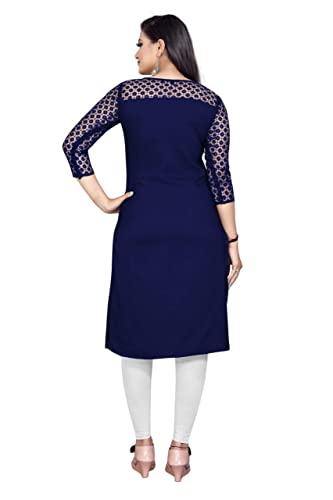 Image of Dream Beauty Fashion Poly Net Straight Crepe Formal Casual Kurta /Kurti for Women and Girls