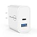 2020 Updated Power Delivery USB Wall Charger, QC 3.0 Technology, Fast 3A/18W Dual Ports Wall Charger, Portable Phone Charger Plug, Compatible with iPhone, iPad, Samsung, Google Pixel and More