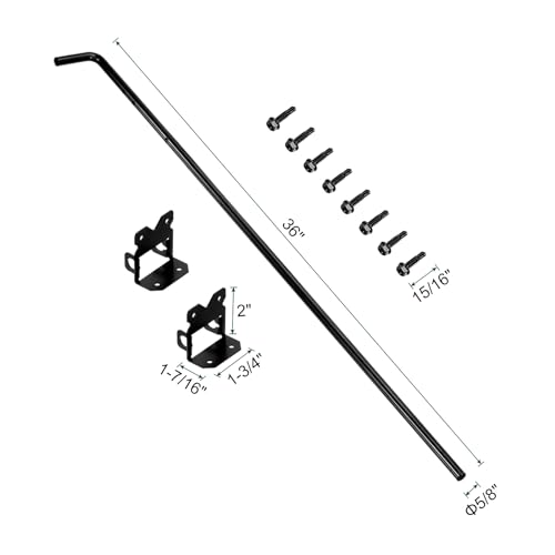 uxcell 36" Cane Bolt Gate Drop Rod, 2pcs Steel Gate Hardware Ground Latch for Wood Fences Drop Pin for Holding Gate to the Ground Black - Image 2