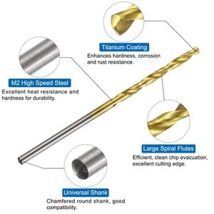 #US 4pcs Tap and Drill Bit Set M2 x 0.4 Spiral Point Tap 1.6mm Drill Bit Ti-Coated