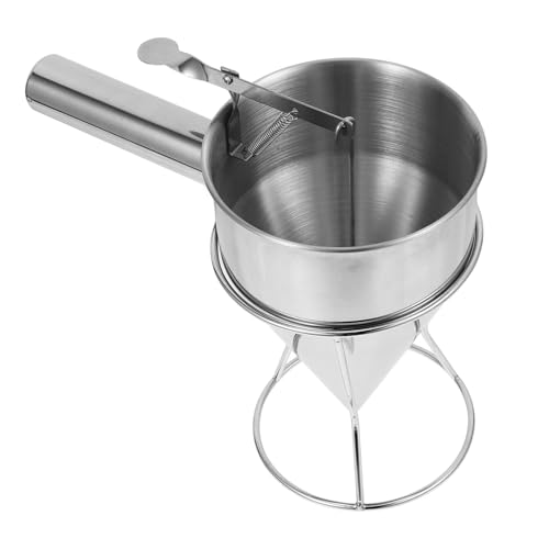 KOCKSHION dispensador de panqueques crepera electrica dispensador vertedor de panqueques fabricante de pasteles de embudo mezcla para pastel de embudo Acero inoxidable Silver