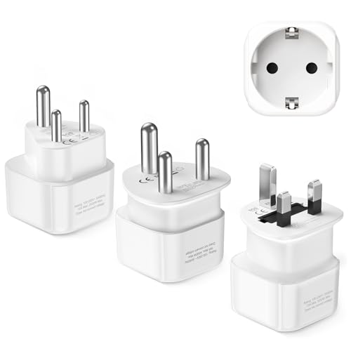 LENCENT Adaptador de Viaje Combinado Tipo D, G y M, Adaptador Enchufe Corriente para Sri Lanka, Sudáfrica, Botswana, Namibia, Zimbabwe, Nepal