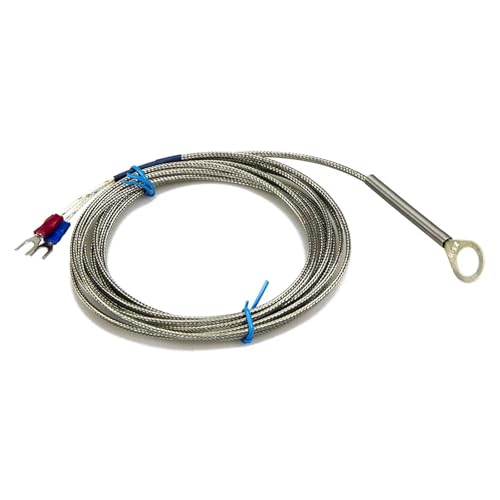 Termopar FTARR01 con cable blindado metálico antiinterferencias de 3m 4