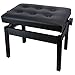 Doubleblack Banqueta para Piano Regulable: Taburete Teclado Musical Banco Silla Tocar Pianoforte Electrico Butaca Altura Regolabile Asiento Tocador Alto Ajustable Musico Bench Madera Sgabello Negro