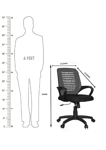 Image of Home and Workplace Comfortable Fabric Office Chair with Adjustable Handles, Medical /Kitchen /Doctor /Salon (Grey)